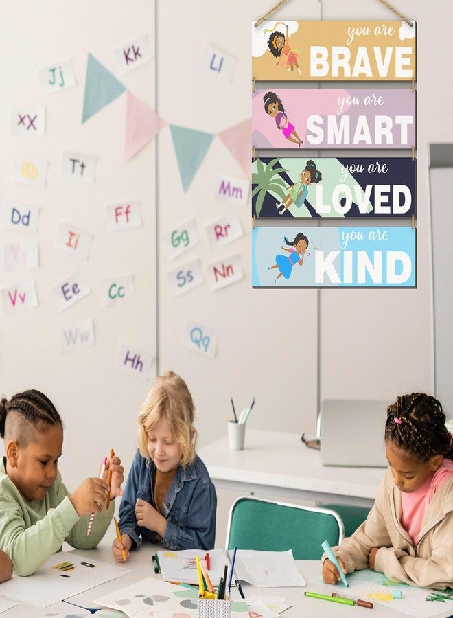 SHLINCO 4 Pieces Positive Affirmation Colorful Room Nursery Wall Decor - Positive Affirmation Colorful Room Wall Art Inspiring Quotes - Nursery Wall Decor - Black Girls Themed Room Wall Decor, large - Image 4
